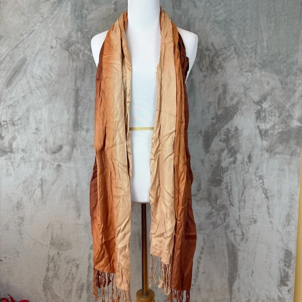 Elegant Ombre Warm Tone Fall Scarf